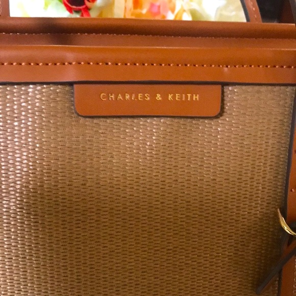 Charles & Keith -Accent Canvas Double Handle Bag ❤️❤️❤️ - Picture 4 of 14